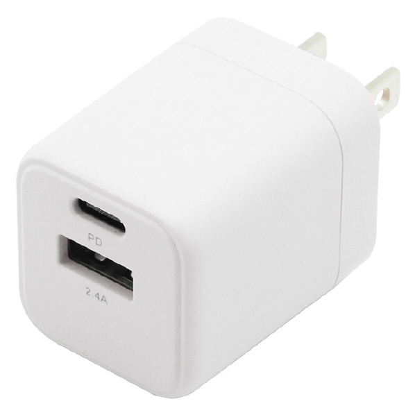 インプリンク PD20W対応 Type-C1ポート/USB1ポート AC充電器 Melia ホワイト IMAC1CUPD20WH