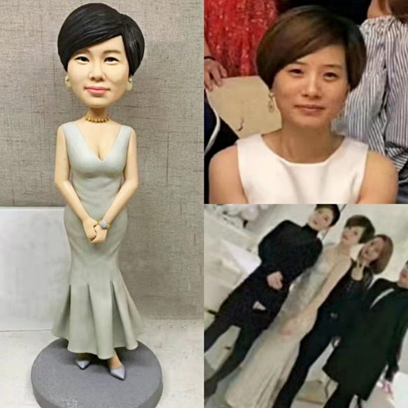 【オーダーメイド】お写真入から 3D 肖像画 似顔絵 人形 フィギュア 彼氏 彼女 誕生日ケーキトッパー 記念日カップル