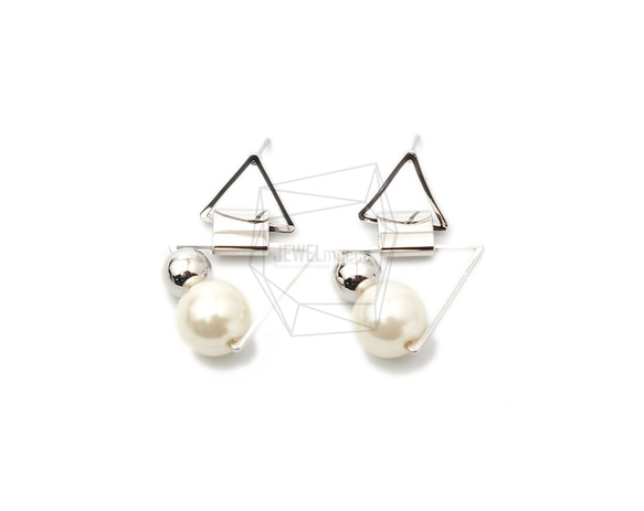 ERG-1391-R【2個入り】ダブルトライアングルピアス,Double triangle post earring