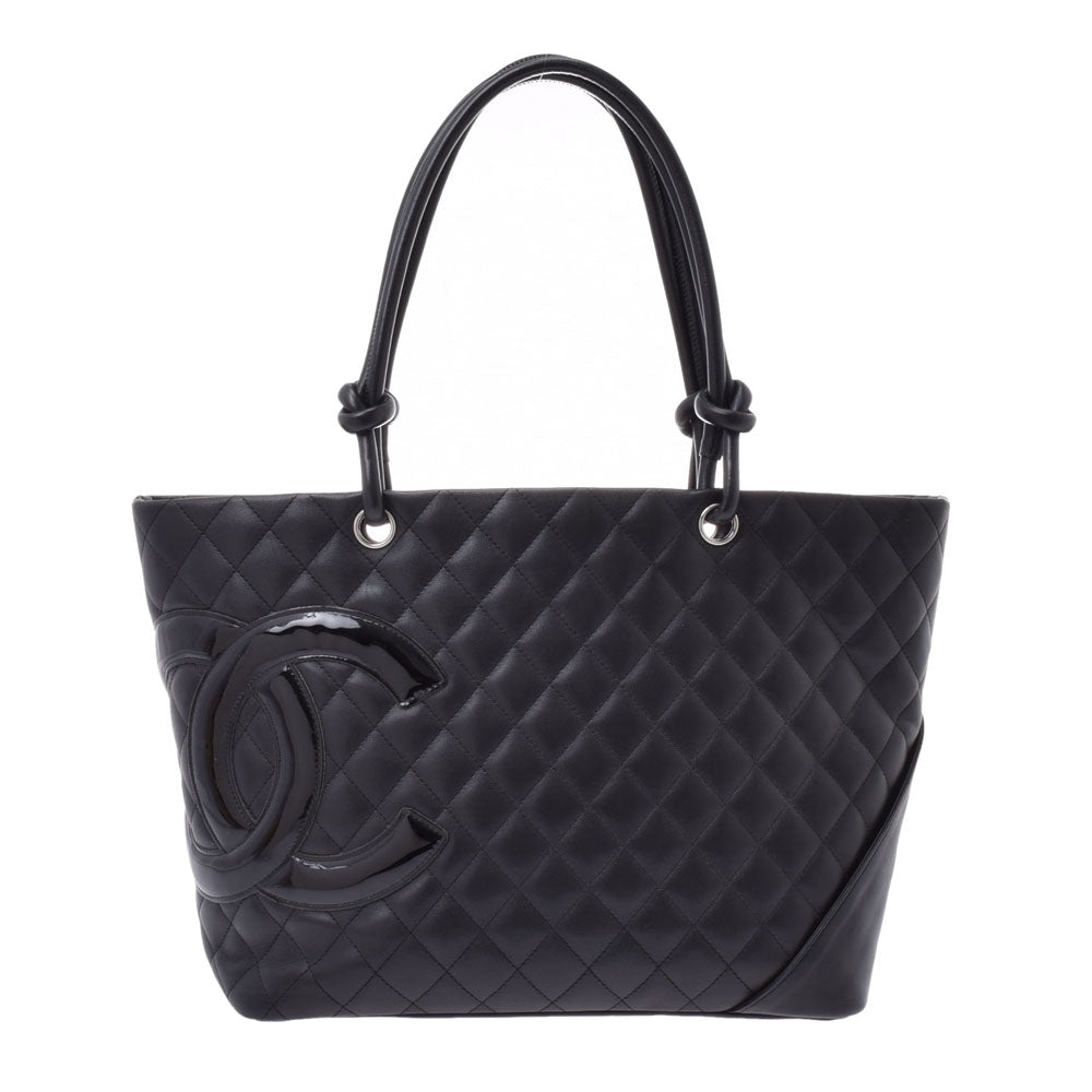 CHANEL シャネルラージ  14132 黒/黒 レディース レザー/エナメル トートバッグ  中古