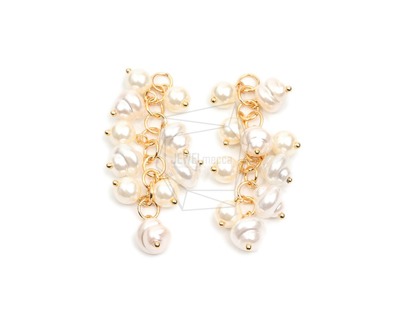 ERG-1908-G【2個入り】パールタッセルチャーム,Pearl Tassel Earring Charm