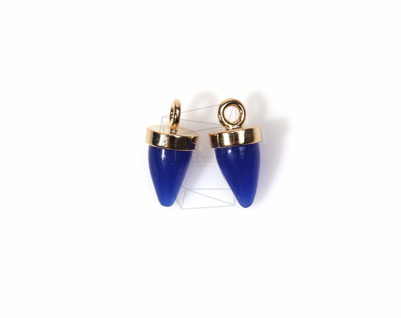 GLA-064-G【2個入り】ラウンドコーングラスチャーム,Round Cone Glass Charm