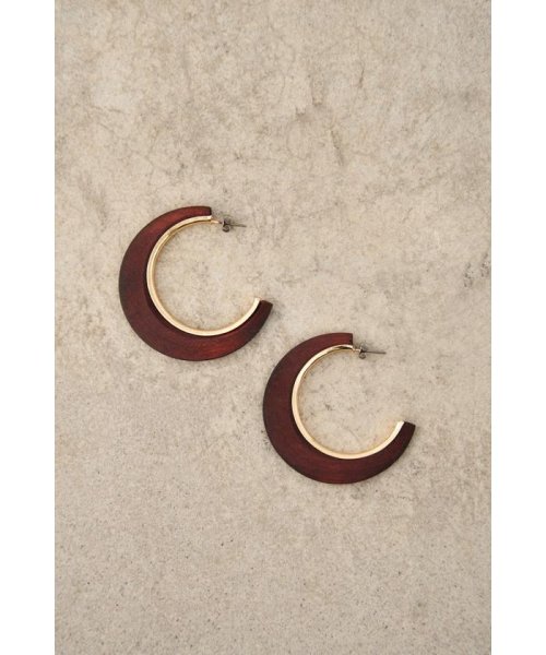 WOOD BIG HOOP EARRINGS