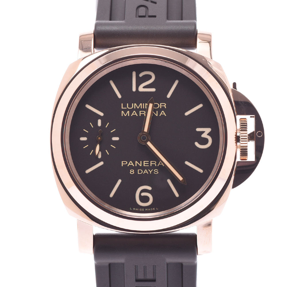 OFFICINE PANERAI オフィチーネパネライ ルミノール マリーナ 8デイズ PAM00511 メンズ PG/ラバー 腕時計 手巻き ブラウン文字盤 Aランク 中古 