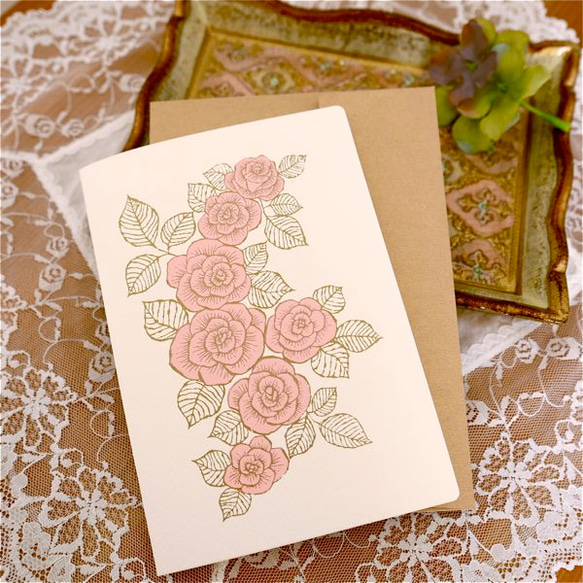 “とっておきのカード”　SILKSCREEN PRINTED CARD -ROSE-