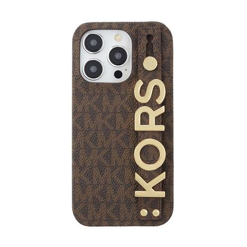 MICHAEL KORS Slim Wrap Case Stand & Ring for iPhone 15 Pro [ Brown ] MKSRBRWWPIP2361P ブラウン