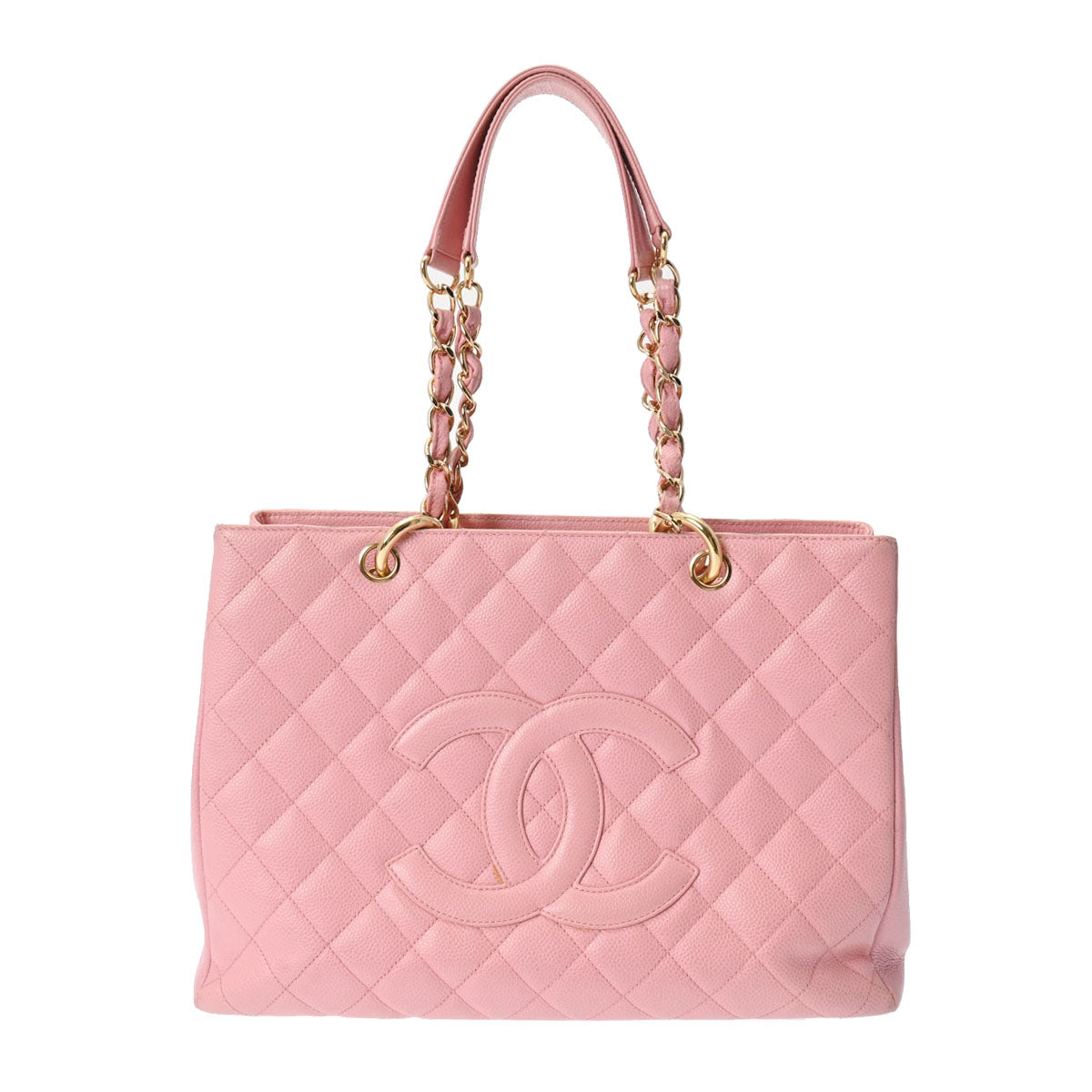 CHANEL シャネル GST グランドショッピングトート ピンク ゴールド金具 A50995 レディース キャビアスキン トートバッグ Bランク 中古 