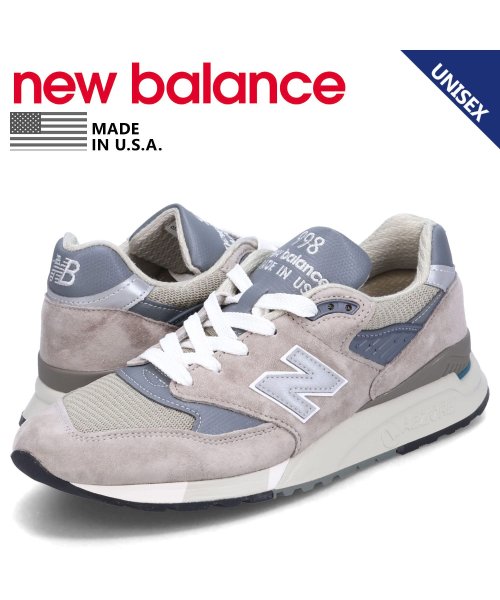 ニューバランス new balance 998 スニーカー メンズ レディース Dワイズ MADE IN USA グレー U998GR