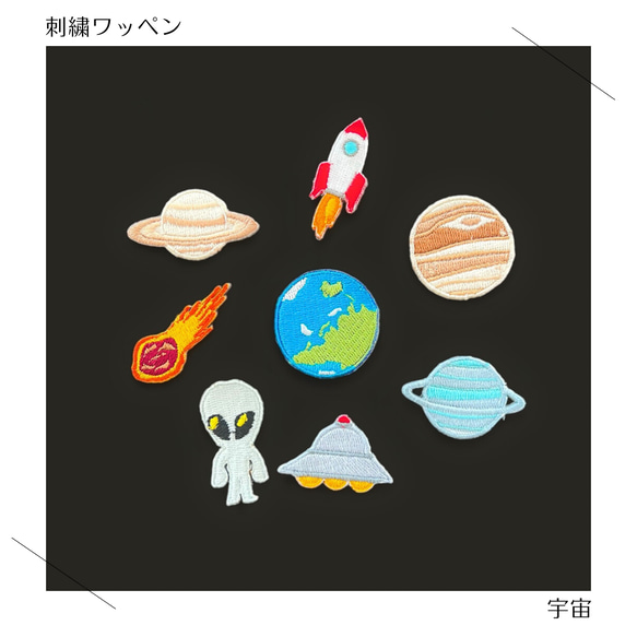 （小）宇宙の刺繍ワッペン　シール