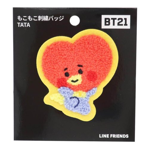 BT21 キャラクター もこもこ刺繍バッジ TATA LINE FRIENDS 商品 プレゼント 男の子 女の子 ギフト