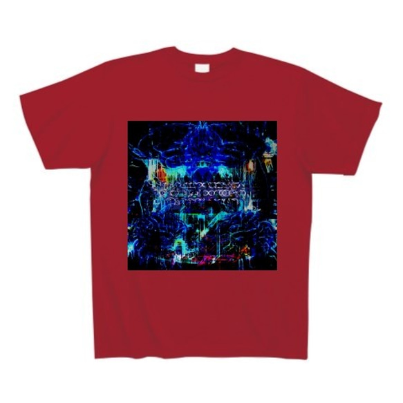 有効的異常症候群脳神経陸◆アート◆文字◆ロゴ◆ヘビーウェイト◆半袖◆Tシャツ◆ガーネットレッド◆各サイズ選択可