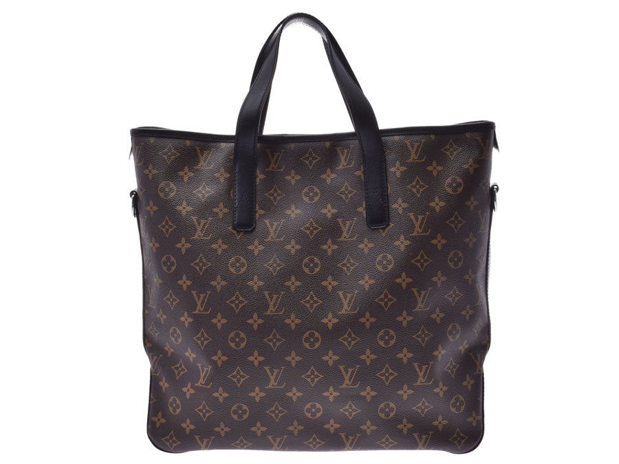 ルイヴィトン マカサー デイヴィス 黒/ブラウン M56708 メンズ 本革 2WAYトートバッグ ABランク LOUIS VUITTON ストラップ 中古 