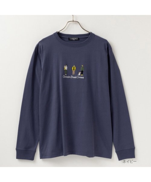 T－GRAPHICS ティーグラフィックス 胸刺繍ロングスリーブTシャツ メンズ MC23－595－31T