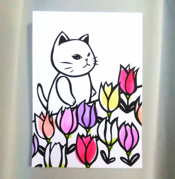 【切り絵】原画　A5サイズ　tulip7