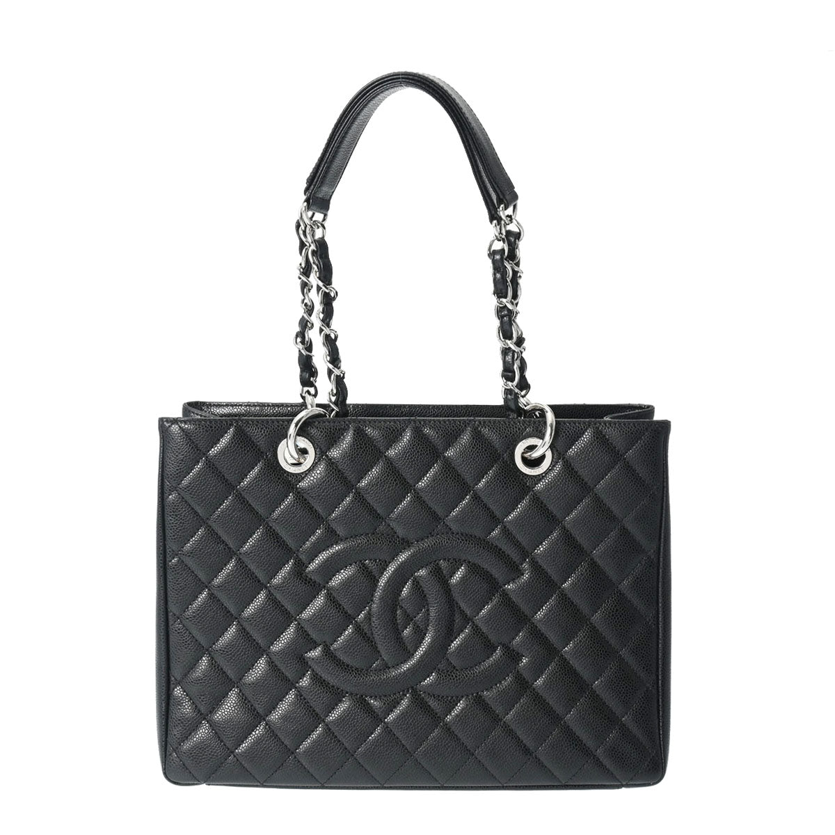 CHANEL シャネル GST グランドショッピングトート 黒 シルバー金具 A50995 レディース キャビアスキン トートバッグ Aランク 中古 