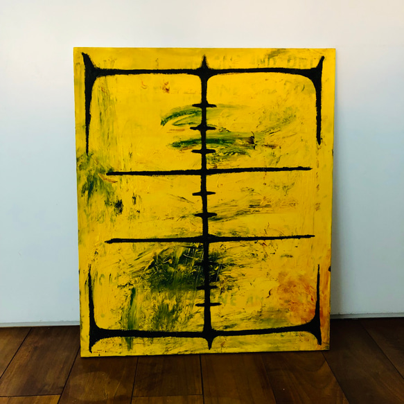 123 ☆SALE Untitled ( spine series abstract yellow )