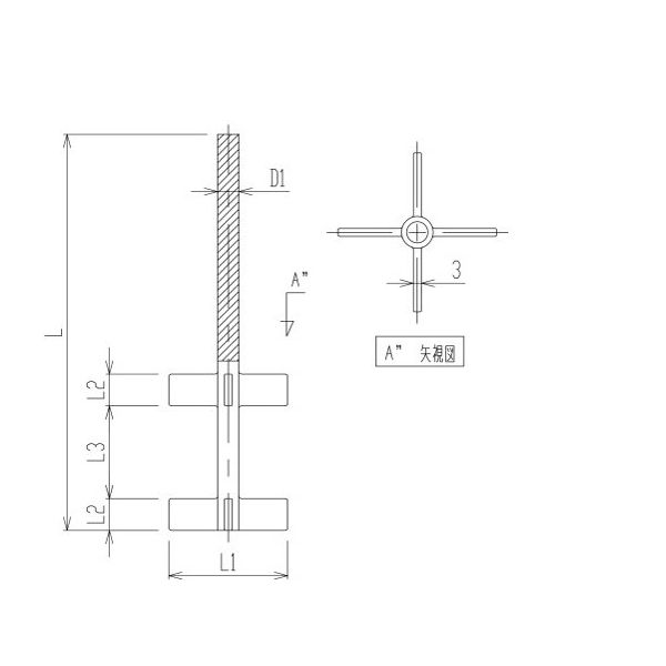 旭製作所 パドル型二段式撹拌棒 シャフト部摺有 3356-10/30 1個 65-2345-77（直送品）