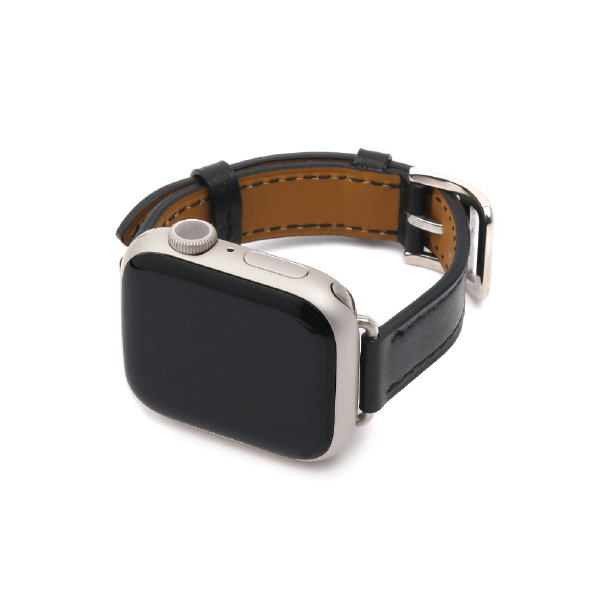 WEARPLANET Apple Watch 49/45/44/42mm用Slim Line クラシック本革バンド ミッドナイトブラック WP23139AW