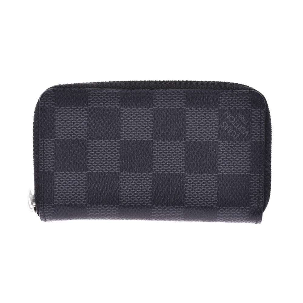 【新年の贈り物】LOUIS VUITTON ルイヴィトン ダミエ グラフィット ジッピーコインパース 黒/グレー N63076 メンズ コインケース ABランク 中古 _画像1