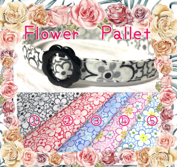 flower pallet＊迷子札付＊軽い猫の首輪