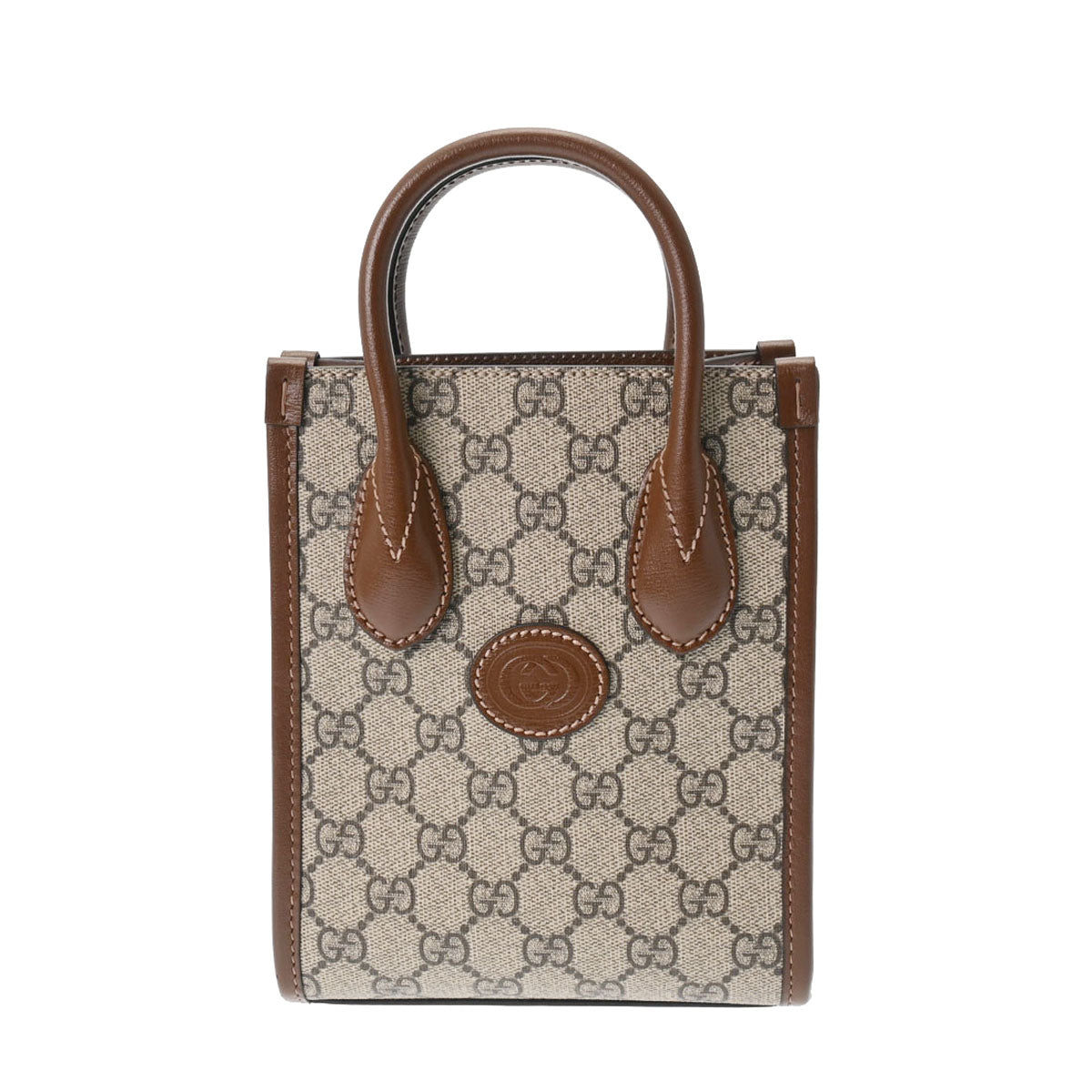 GUCCI グッチ インターロッキングG ミニトート 2WAY ベージュ/ブラウン 671623 レディース GGスプリームキャンバス ハンドバッグ 新同 中古 