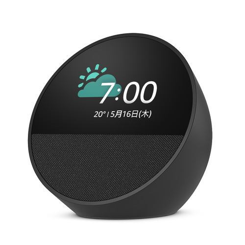 アマゾン B0C2S4K41G Echo Spot 2.8インチディスプレイ付きスマートスピーカーチャコール