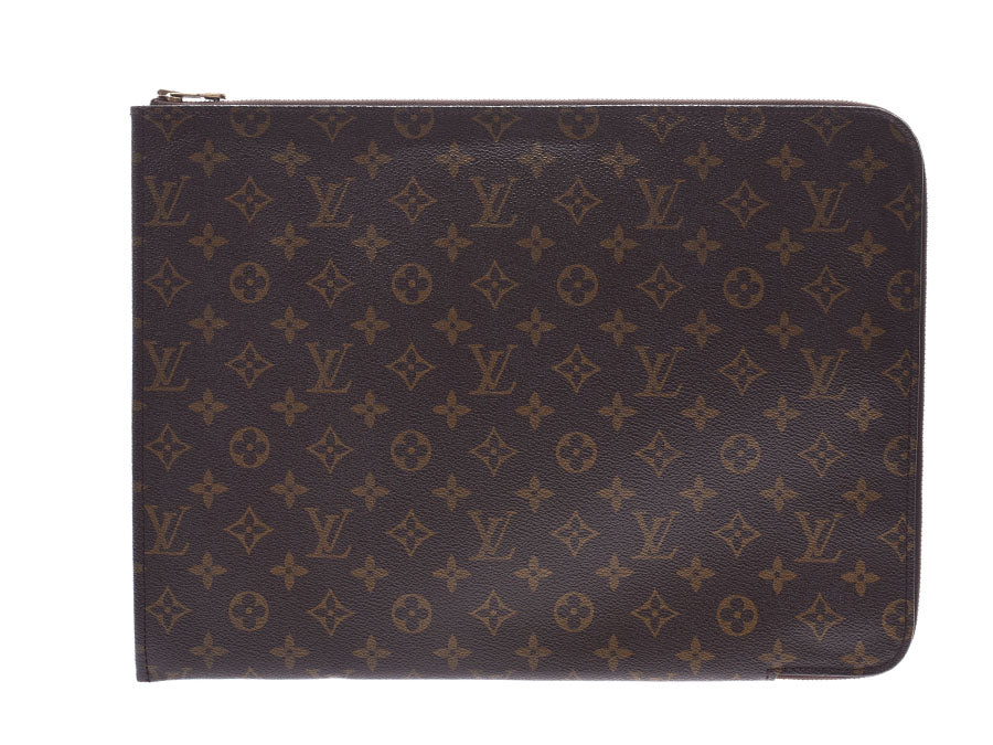 LOUIS VUITTON ルイヴィトン モノグラム ポッシュ ドキュマン 書類ケース ブラウン M53456 ユニセックス クラッチバッグ ABランク 中古 