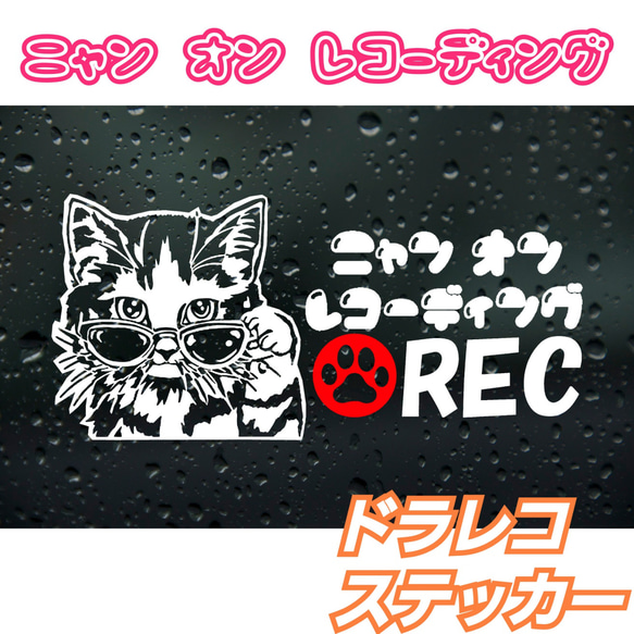 ニャンオン レコーディング　ドライブレコーダーステッカー