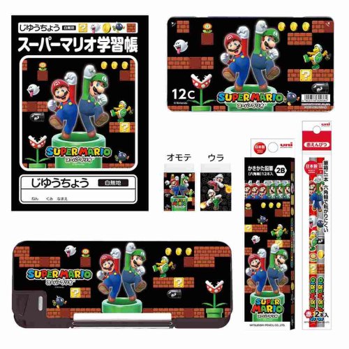 スーパーマリオ 文具セット 文具6点セット 新入学 三菱鉛筆 筆記用具 子供 ギフト キャラクター グッズ