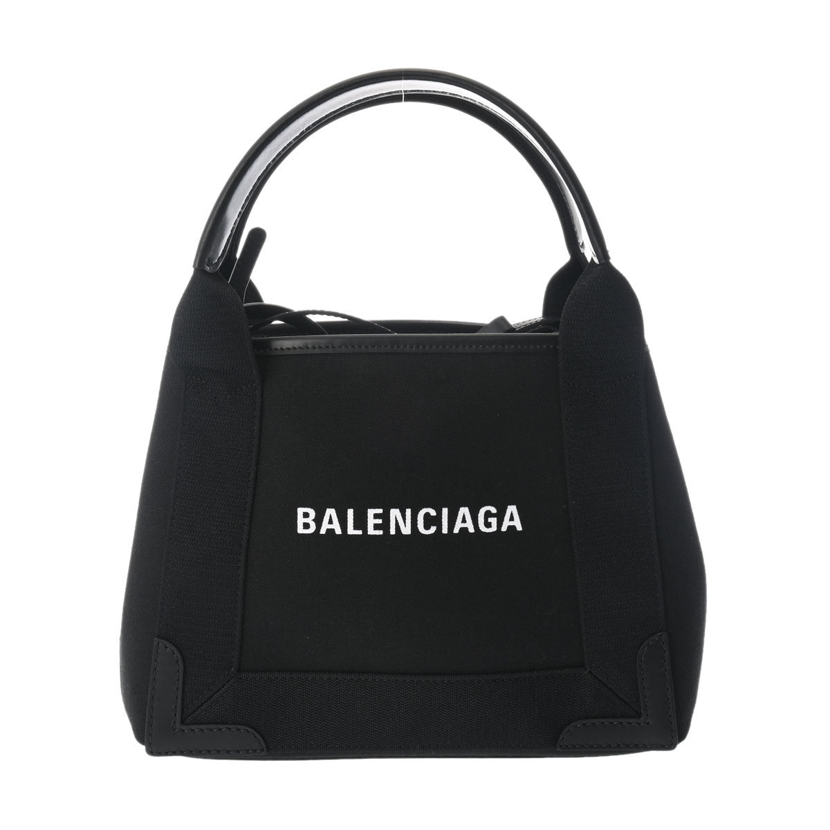 BALENCIAGA バレンシアガ ネイビーカバス XS 2WAY 黒 390346 レディース キャンバス/カーフ ハンドバッグ Aランク 中古 