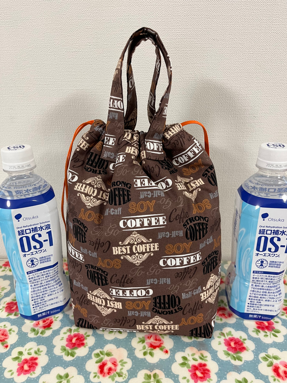 保冷保温ポーチ  coffee letter柄