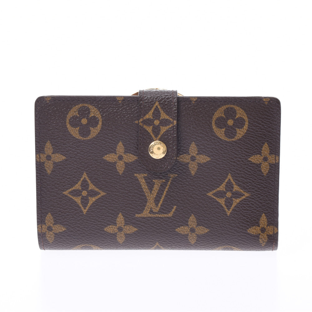 LOUIS VUITTON ルイヴィトン モノグラム ポルトフォイユ ヴィエノワ がま口タイプ ブラウン M61674 ユニセックス モノグラムキャンバス 二つ折り財布 Bランク 中古 