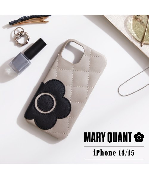 MARY QUANT マリークヮント iPhone 15 14 ケース スマホケース 携帯 レディース PU QUILT LEATHER SHELL CASE