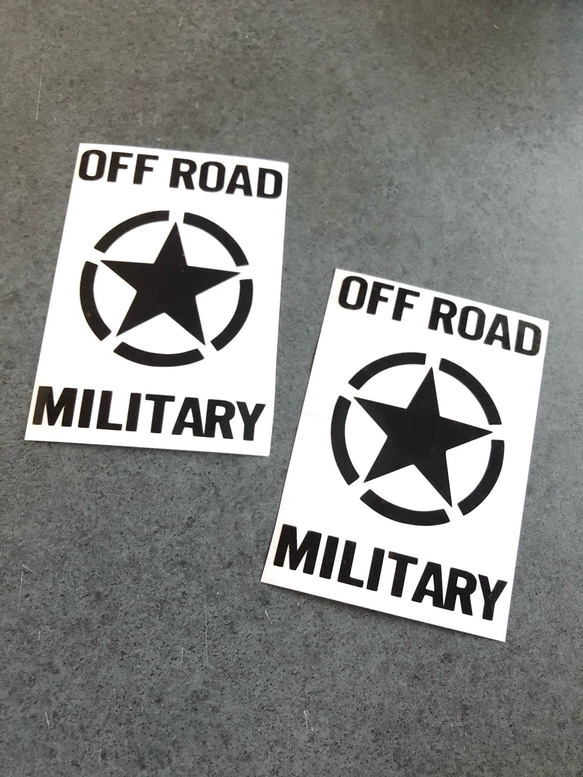 特大サイズ 【 OFF ROAD MILITARY 】星 001 ステッカー  お得2枚【カラー選択可】 送料無料♪