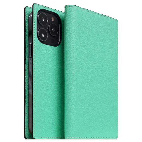 SLG Design iPhone 14 Pro用Neon Full Grain Leather Diary Case ティール SD24325I14PTL