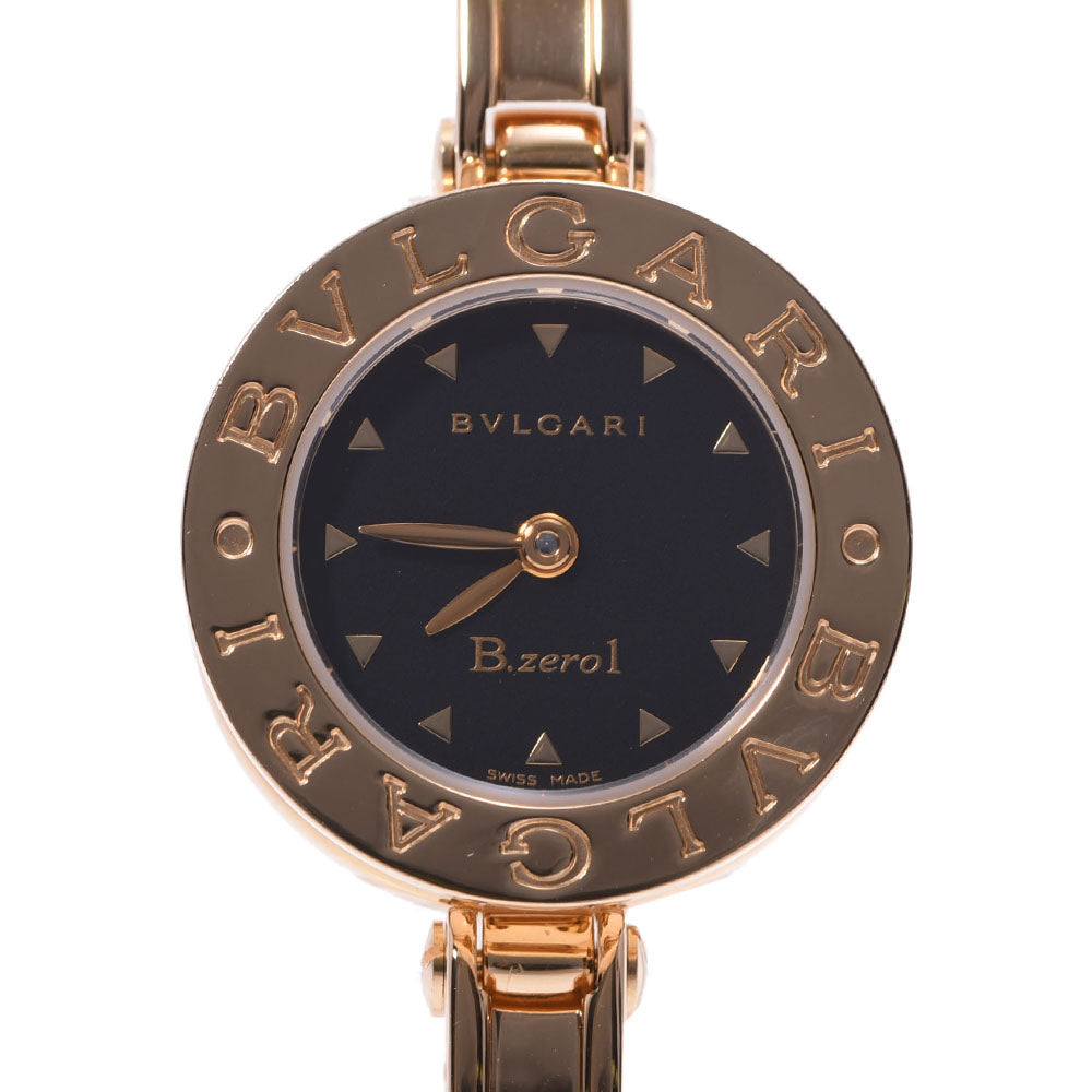 BVLGARI ブルガリ B-ZERO バングルウォッチ BB22G レディース YG 腕時計 クオーツ 黒文字盤 Aランク 中古 