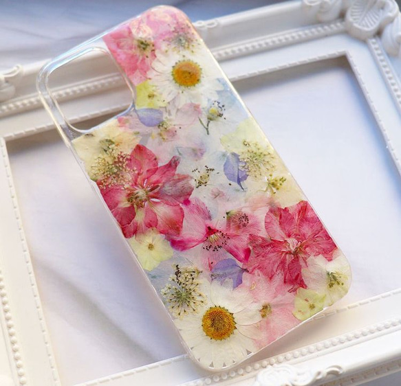 押し花 押し花iPhoneケース 押し花スマホケース 押し花ケース