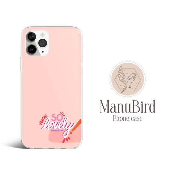 ほぼ全機種対応　Youre So Lovely!　ピンク　オシャレ　かわいい　スマホケース　b322