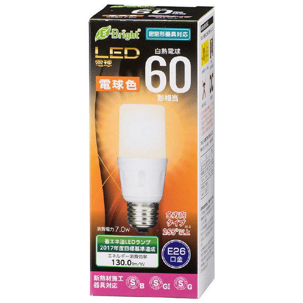 オーム電機 LED電球 E26口金 全光束910lm(7．0WT形電球タイプ) 電球色相当 LDT7L-G IS21