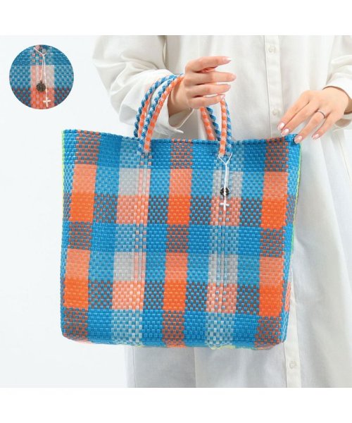 オホ デ メックス トート OJO DE MEX バッグ Plastico CAGO Tote Check M A4 カゴトート