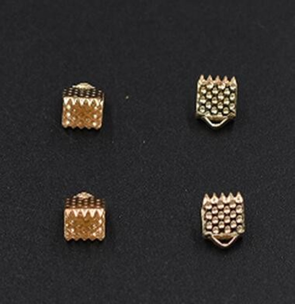 GM-061  300個 レース留め 6×8mm アクセサリーパーツ ゴールド 3X【100ヶ】