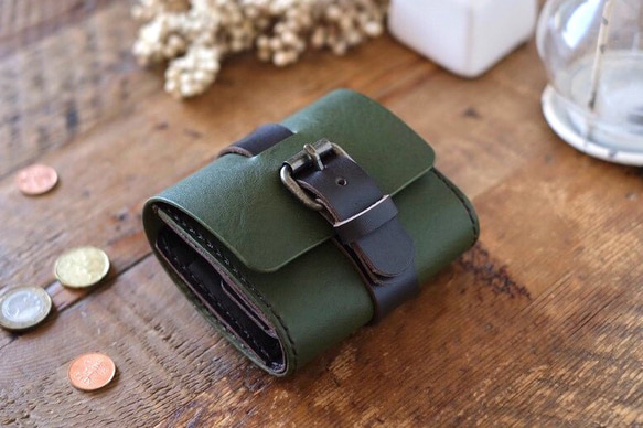 ちいさなベルトのお財布　minimum belt wallet　green　納期2週間