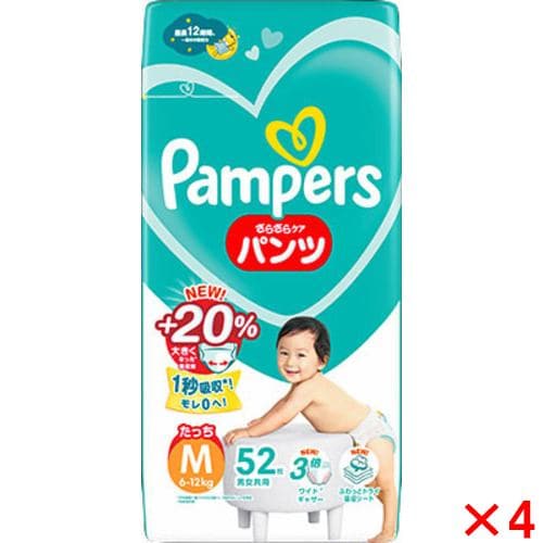 Ｐ＆Ｇジャパン合同会社 パンパース さらさらケア パンツ スーパ－ジャンボ Ｍ たっち ５２枚 ６－１２ｋｇ 52枚【4個セット販売】