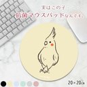 マウスパッド かわいい おしゃれ オカメインコ 鳥 くすみ 20×20cm パソコン ワイヤレス マウスパット 抗菌 日本製 使い方色々 アイデア コースター 観葉植物 硬質 テレワーク 在宅ワーク