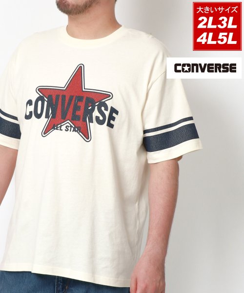 【CONVERSE】コンバース 大きいサイズ 2L 3L 4L 5L クラシック風 プリント 半袖Tシャツ 半T メンズ スポーツ ブランド