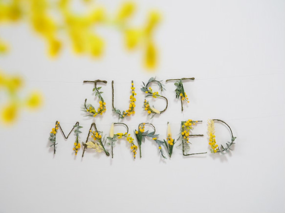 ミモザ ウェディングガーランド❥   JUSTMARRIED wedding フラワーガーランド