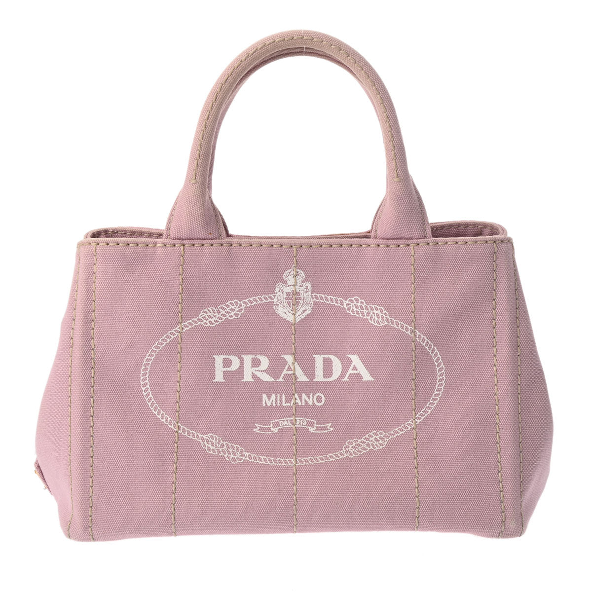 PRADA プラダ カナパ ミニ 2WAY ピンク 1BG439 レディース キャンバス トートバッグ ABランク 中古 