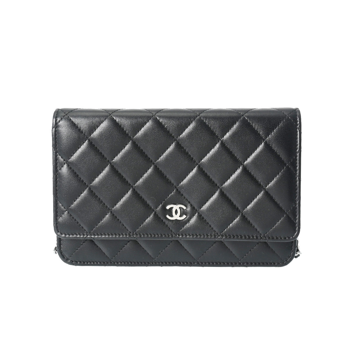 CHANEL シャネル マトラッセ チェーンウォレット 黒 シルバー金具 AP0250 レディース ラムスキン ショルダーバッグ 新同 中古 