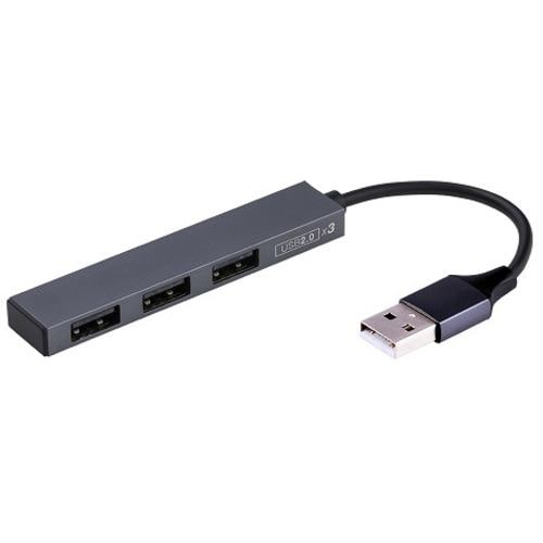 ナカバヤシ UH-2543GY USB2.0 3ポートハブ グレー