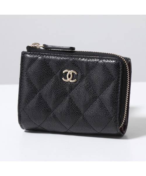 CHANEL 三つ折り財布 AP3177 B10583 マトラッセ キャビア